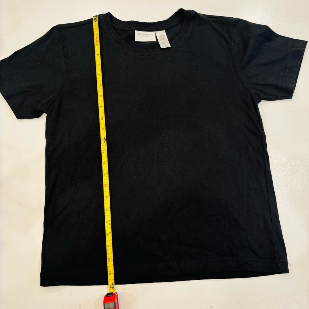 Liz Claiborne  Liz Sport Black Cotton Tee size Medium Mint Condition - Picture 4 of 6